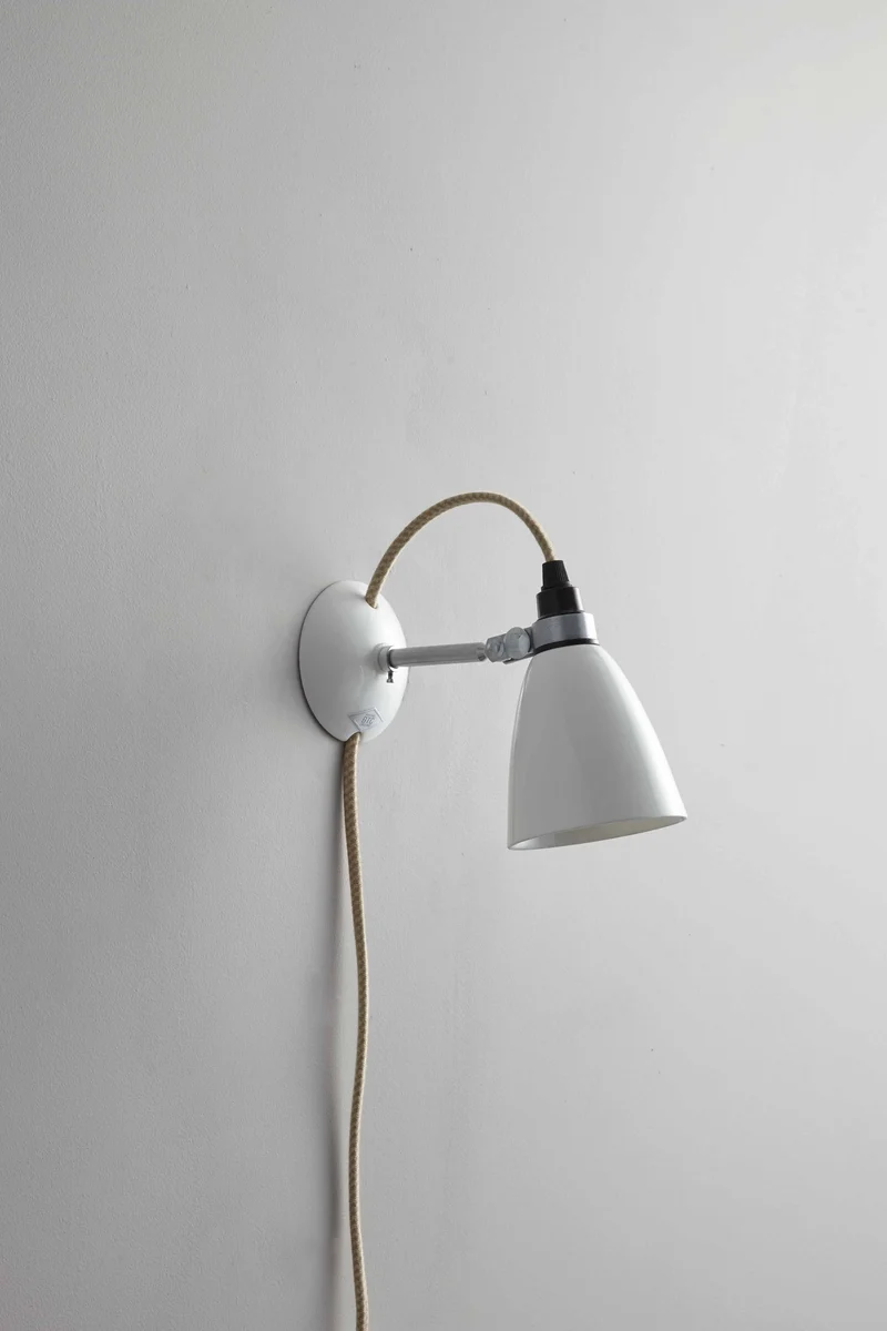 Hector Small Dome Wall Light, Plug, switch & cable
