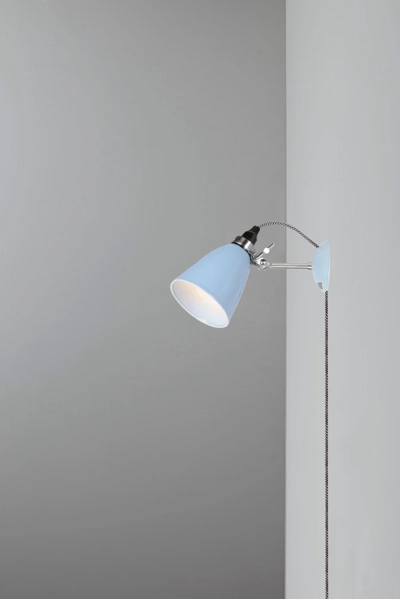 Hector Small Dome Wall Light, Plug, switch & cable