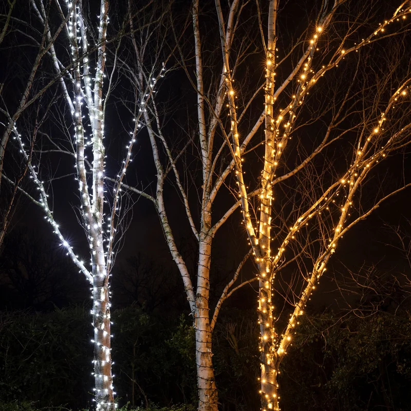 Pro Connect IP67, 180m 1800er LED Lichterkette gold warmweiß koppelbar schwarzes Kabel