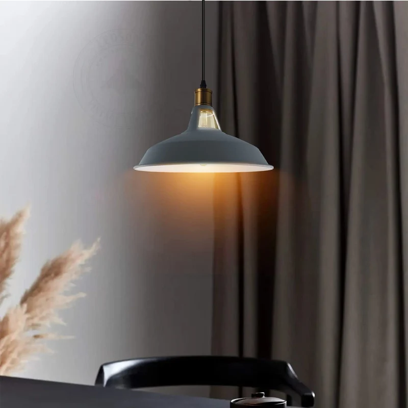Retro Lustre Suspension Industrielle Plafonnier Abat-jour en métal 3PCS