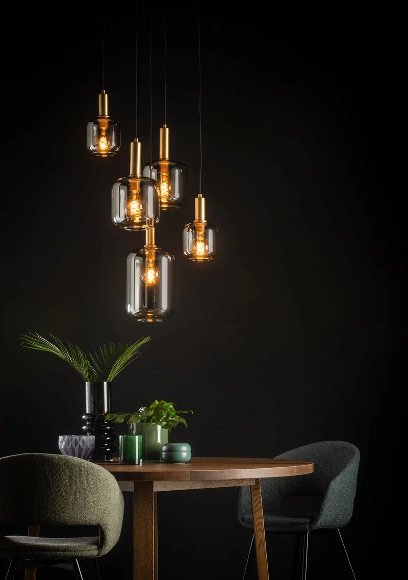 Pendelleuchte Joanet 2-flammig mit Glasschirm rund 66cm