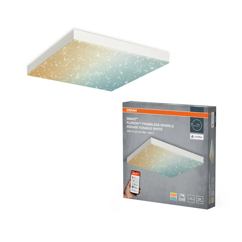 OSRAM Matter SMART+-Glitzer-Panelleuchte 450X450, 24,5W