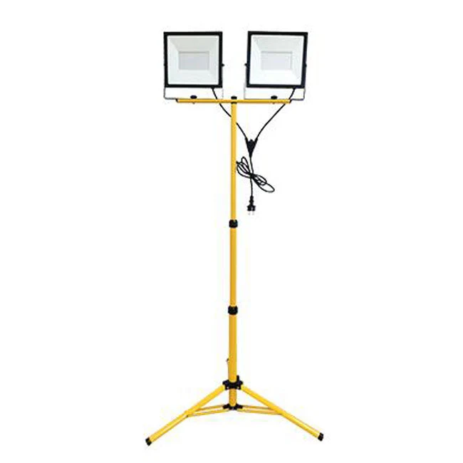 Doppelte LED-Baulampe 2x 100W auf Stativ | 4500K – Naturweiß