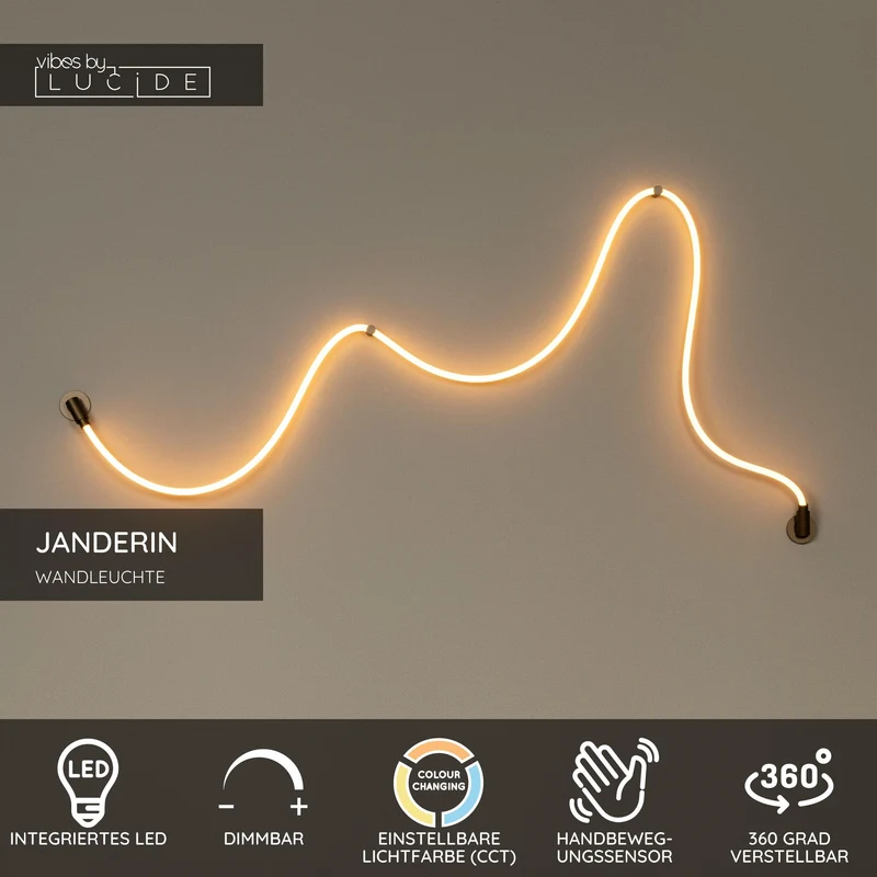 LED-Wandleuchte Janderin mit Gestensteuerung CCT dimmbar Champagner