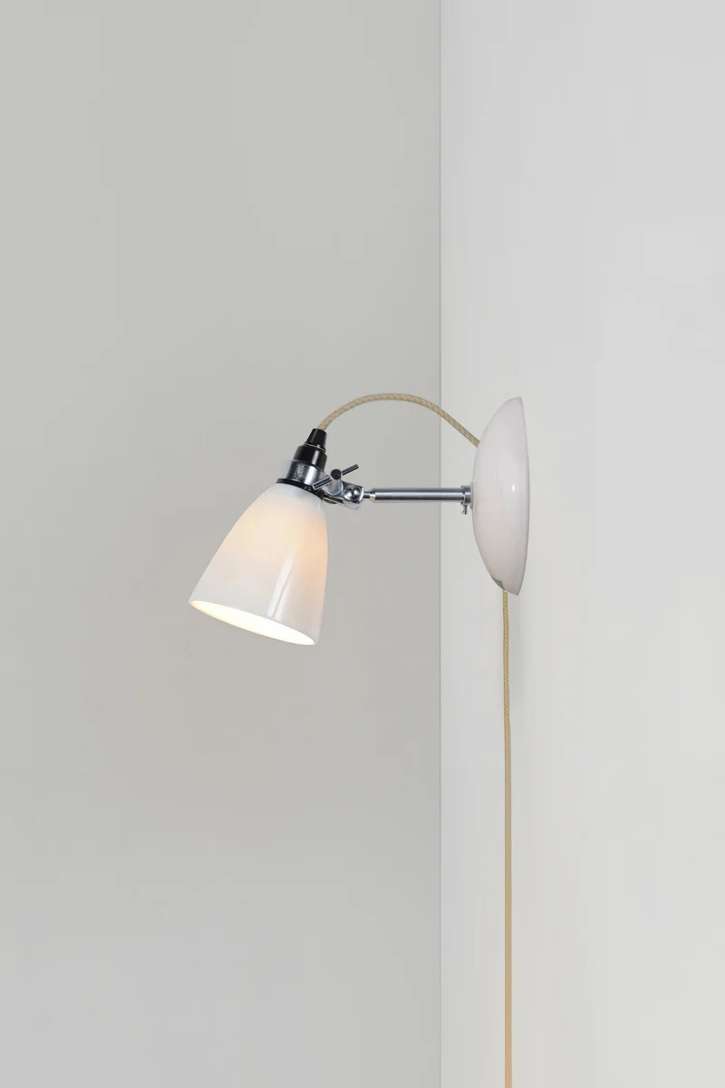 Hector Small Dome Wall Light, Plug, switch & cable