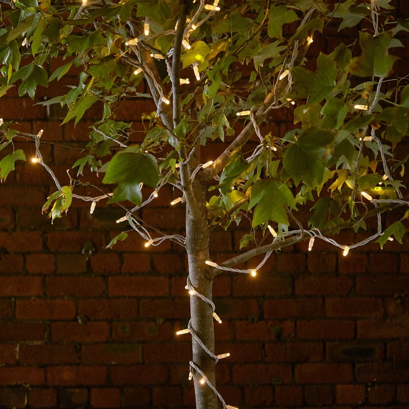 Pro Connect IP67, 155m 1550er LED Lichterkette gold warmweiß koppelbar weißes Kabel