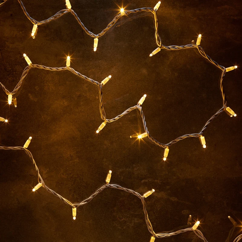 Pro Connect IP67, 155m 1550er LED Lichterkette gold warmweiß koppelbar weißes Kabel