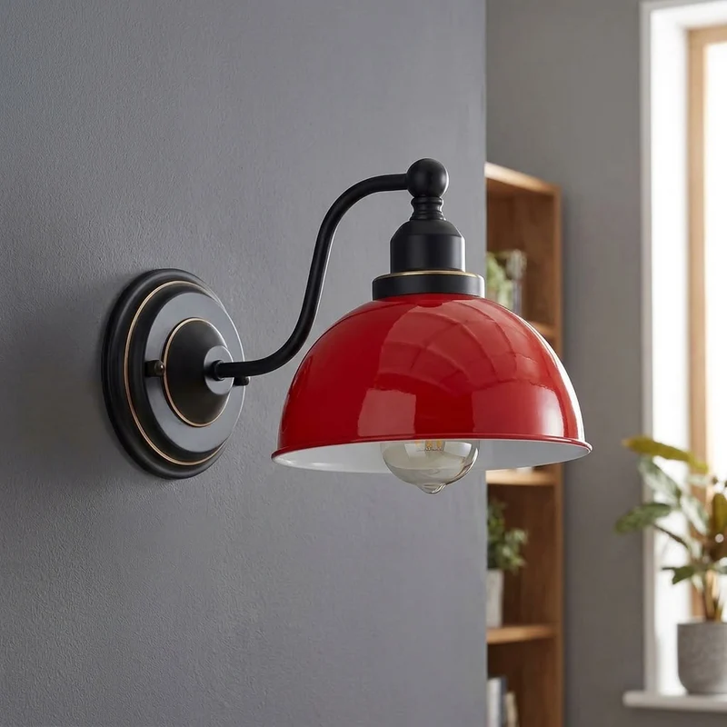 Vintage Farmhouse Wandleuchte – Industrie Wandlampe Bett | Ø 21cm | E27 ~3822