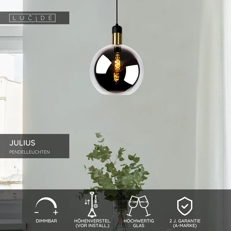 Pendelleuchte Julius Glasschirm Ø 28cm