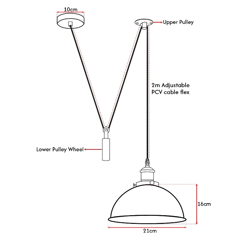 LED Hängelampe E27 |Industrielle Pendelleuchte |Moderne Deckenlampe~3070
