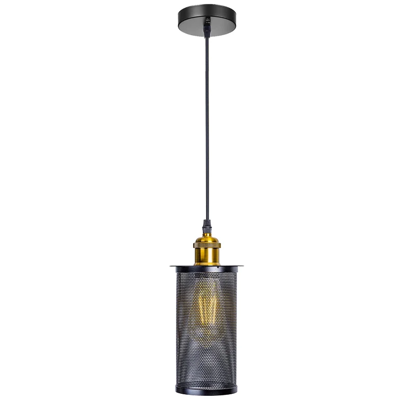 moderner Loft-Kronleuchter-Vogelkäfig-Lampenschirm-schwarz~3056