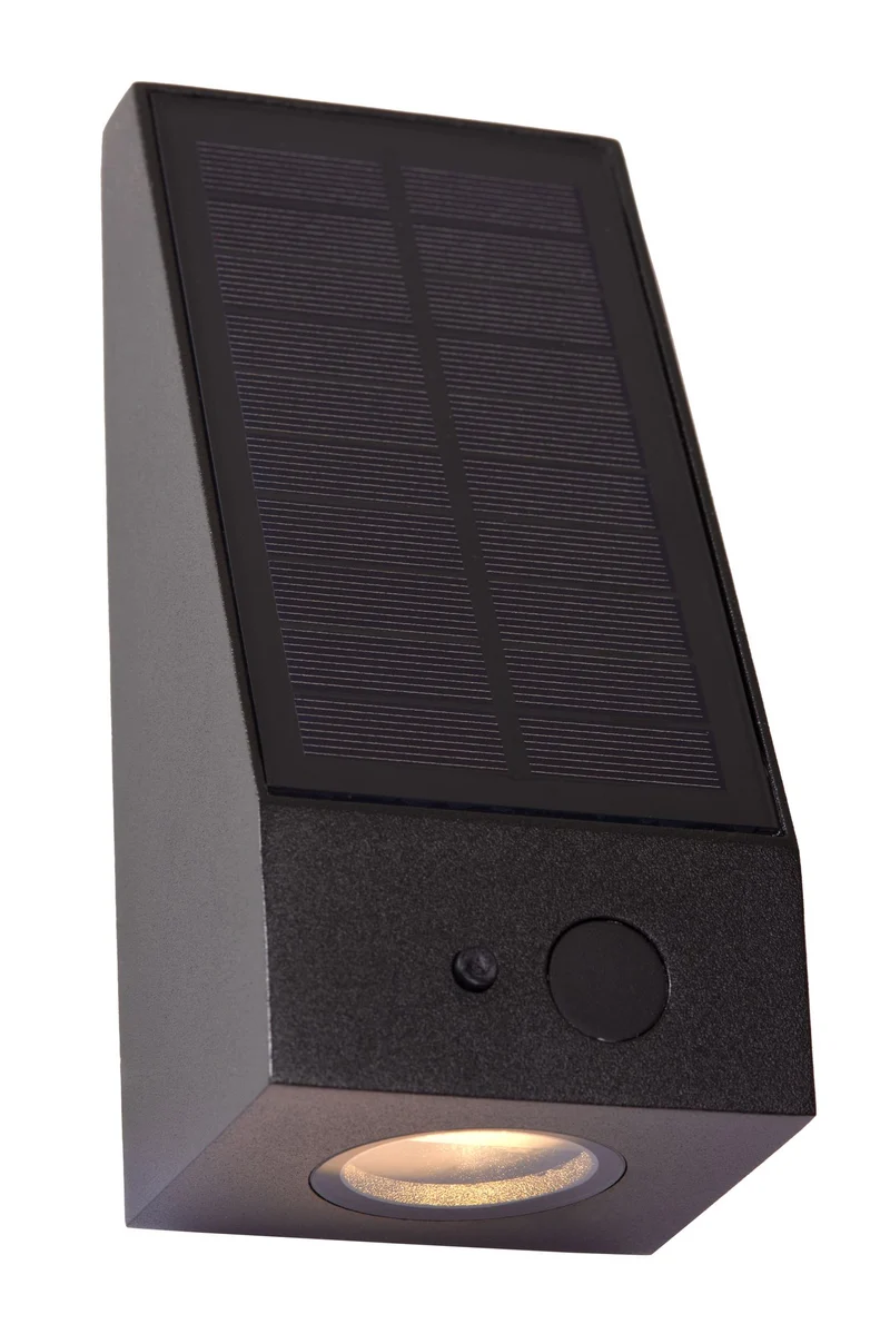 LED-Außenwandleuchte Irwin solarbetrieben IP54 mit Bewegungsmelder Schwarz
