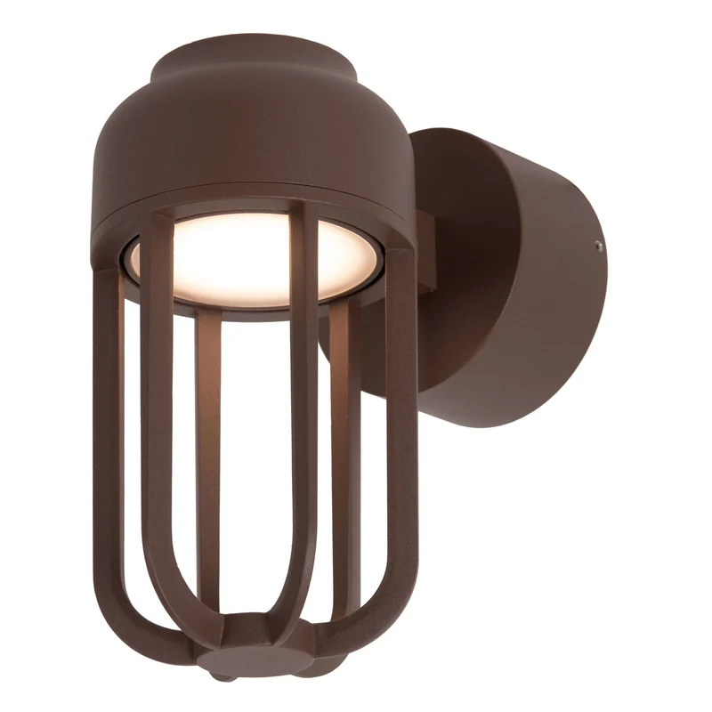 LED-Außenwandleuchte Wells IP54 Rostfarben