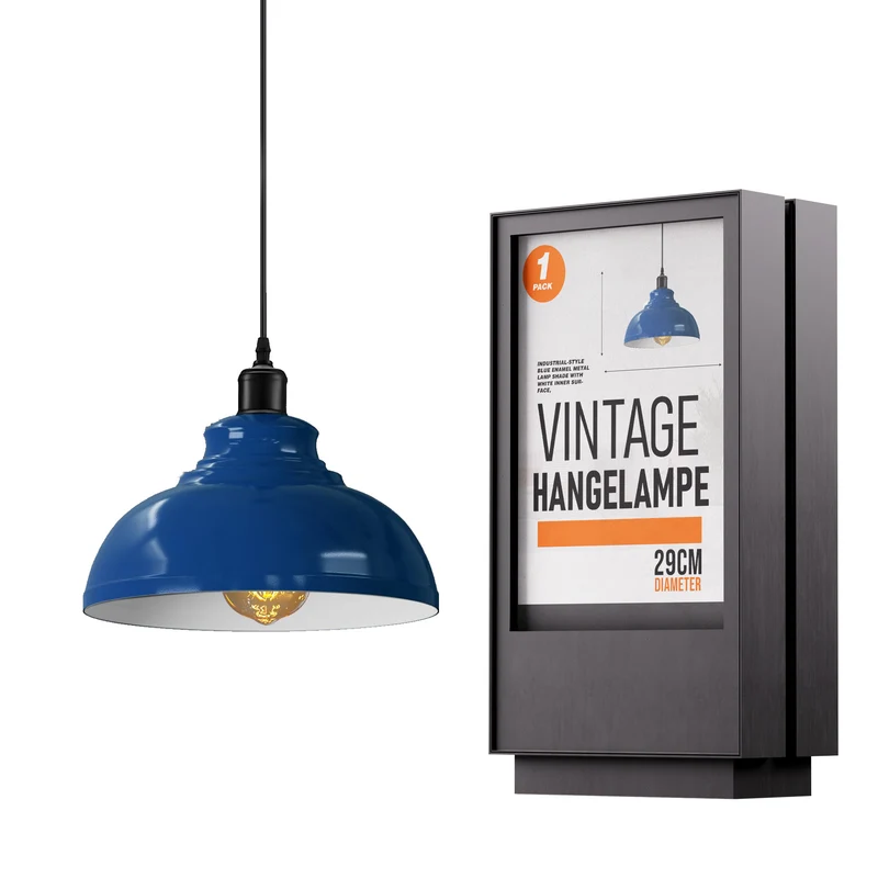 Retro Pendelleuchte Blau Hangelampen | Ø 29cm | E27 ~ 2955