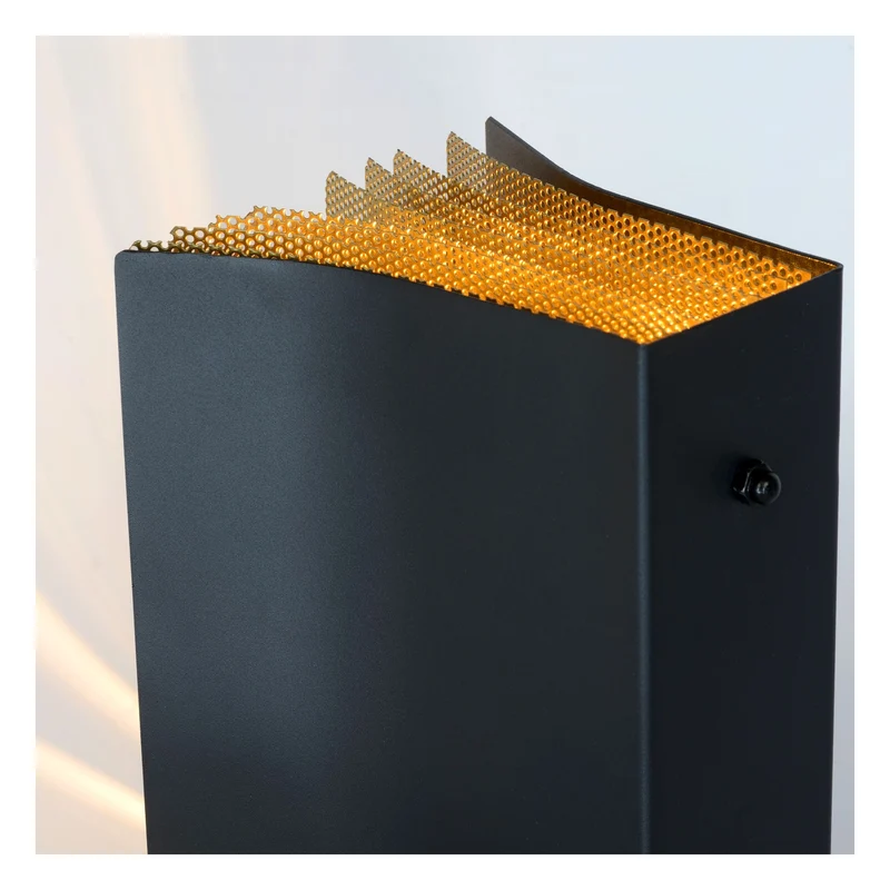 Tischleuchte Extravaganza Livret in Buchform Retro Schwarz, Gold