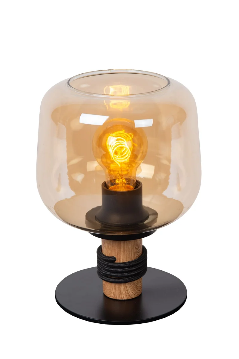 Tischleuchte Ilona Amber mit Glasschirm Ø18cm