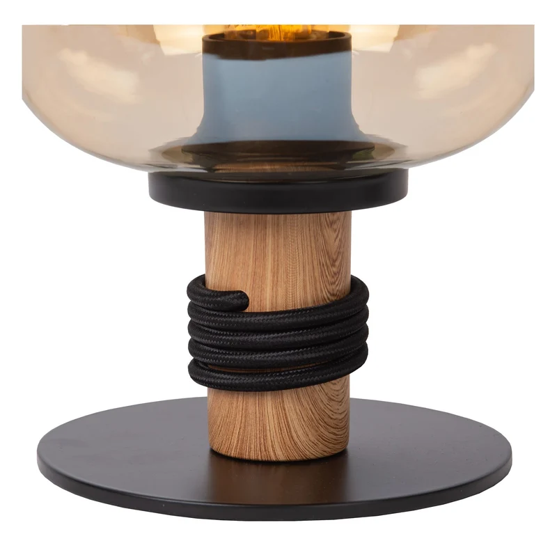 Tischleuchte Ilona Amber mit Glasschirm Ø18cm