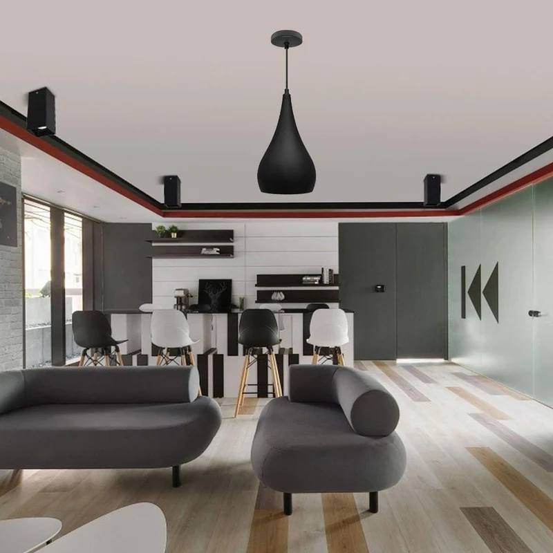 Moderne Pendelleuchte schwarz Metall Hängelampe ~3052