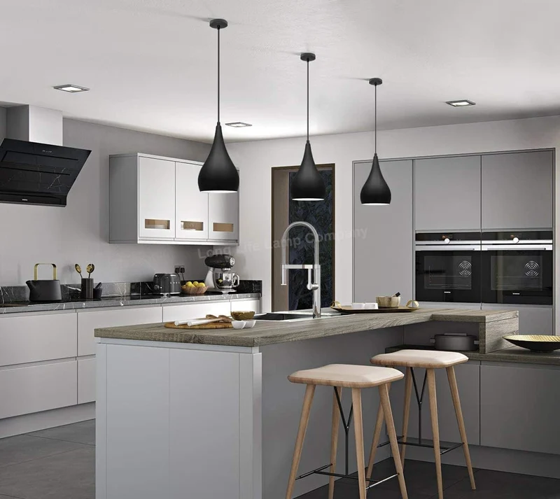 Moderne Pendelleuchte schwarz Metall Hängelampe ~3052