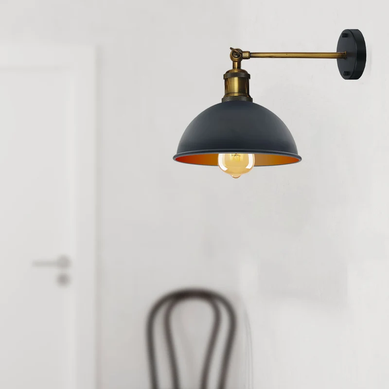 Wandleuchte schwarz innen gold & verstellbarer Arm~ 2901