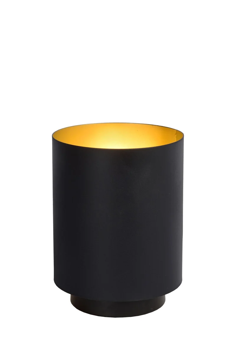 Tischleuchte Suzy 1-flammig Zylinderform Schwarz, Messing 16cm