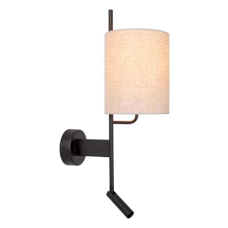 Wandleuchte Magic mit USB-Ladepunkt und Stoffschirm 30cm