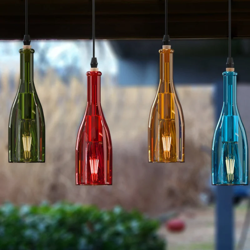 LEDSONE Weinflaschen Pendelleuchte Glas-Hängelampe ~2582