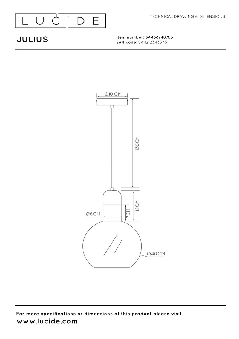 Pendelleuchte Julius Glas Ø 40cm