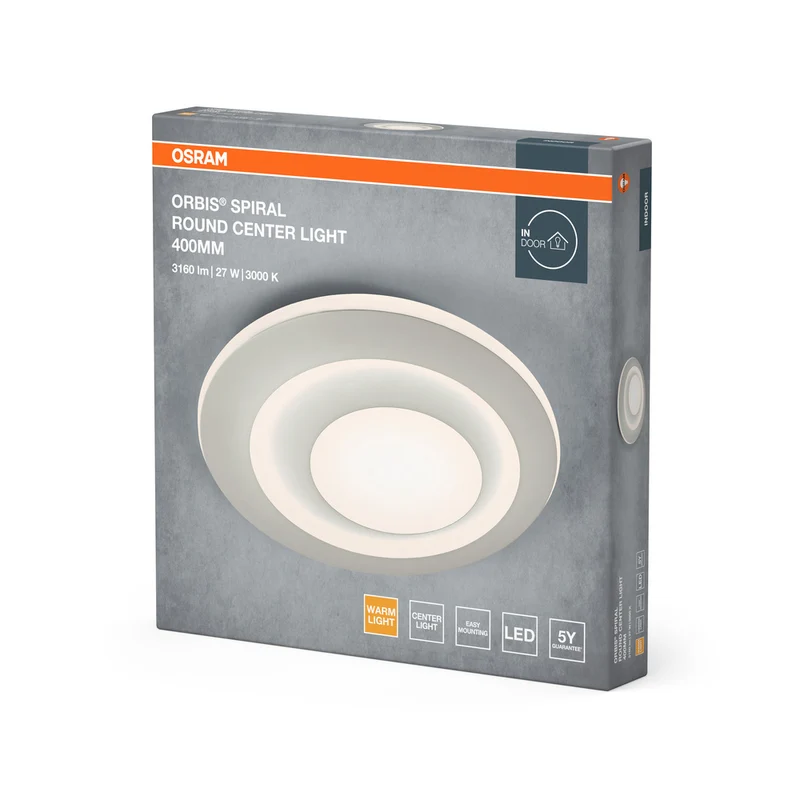 OSRAM ORBIS SPIRAL RD CL Deckenleuchte, weiß, 27W, 3000lm