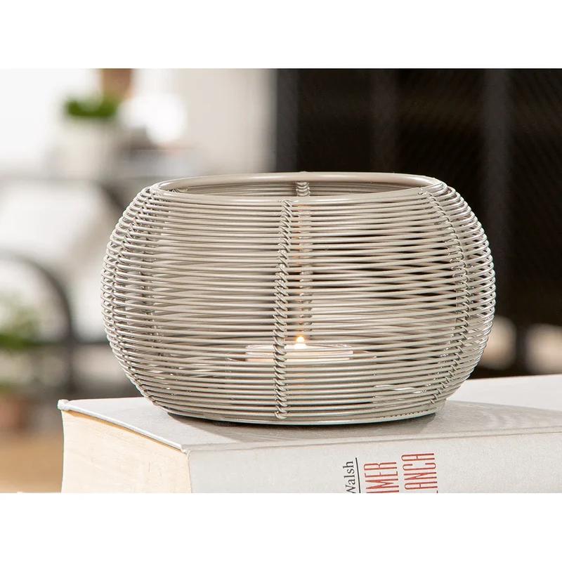Windlicht – Gestreiftes Muster, Runde Form, 7.5cm Höhe - Rica | Gilde