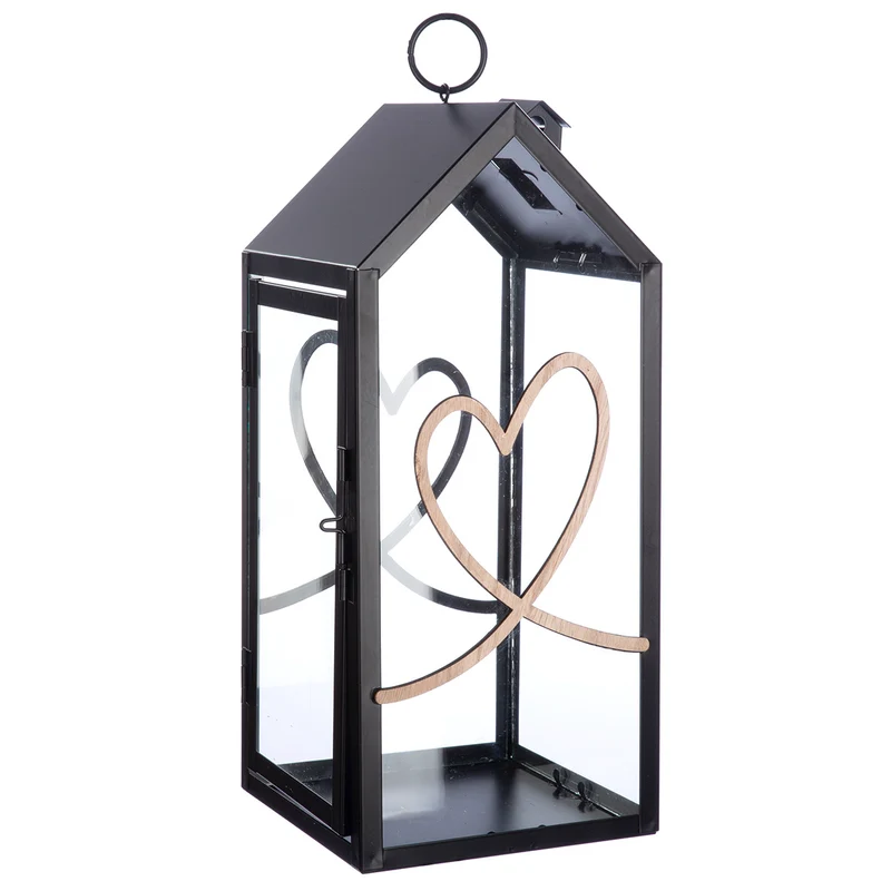 Laterne – Haus Design, Herz Motiv, Geriffeltes Glas - Heart | Gilde