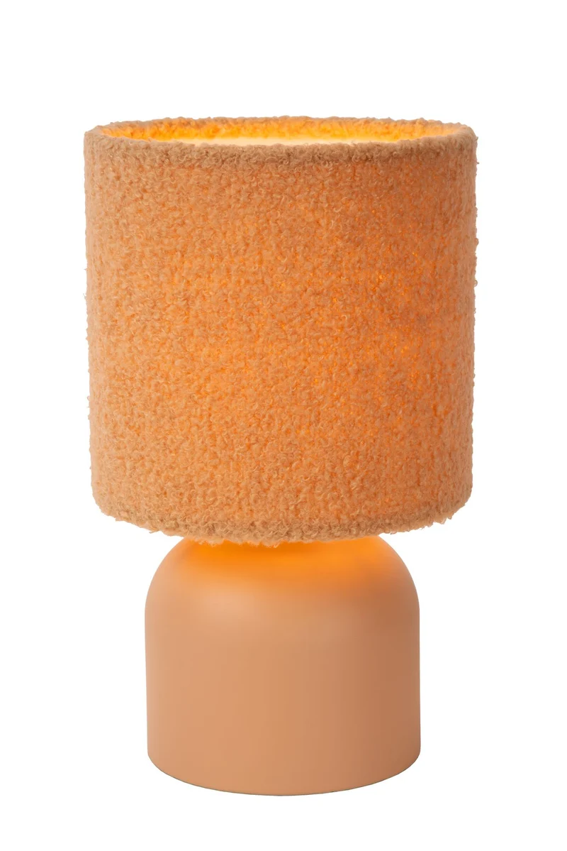 Tischleuchte Woolly mit rundem Stoffschirm Ø 16cm