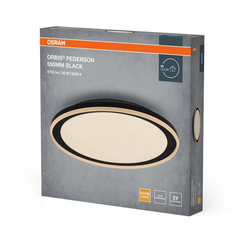 OSRAM ORBIS Pederson Deckenleuchte 36W 550mm schwarz