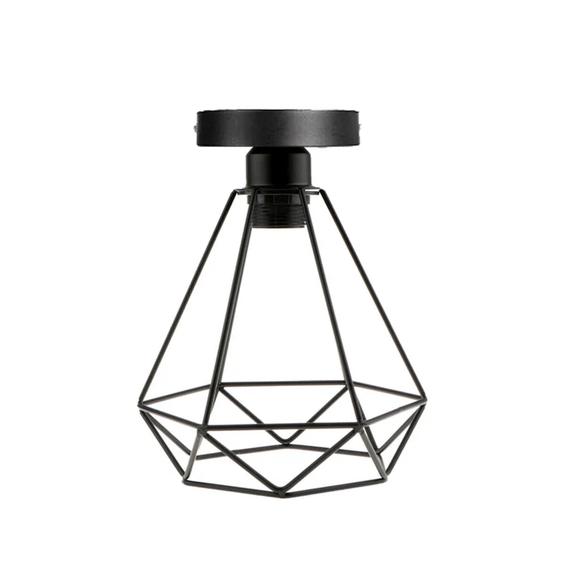 Retro Deckenleuchte Diamant Käfig Schwarz Industrie E27 ~3023