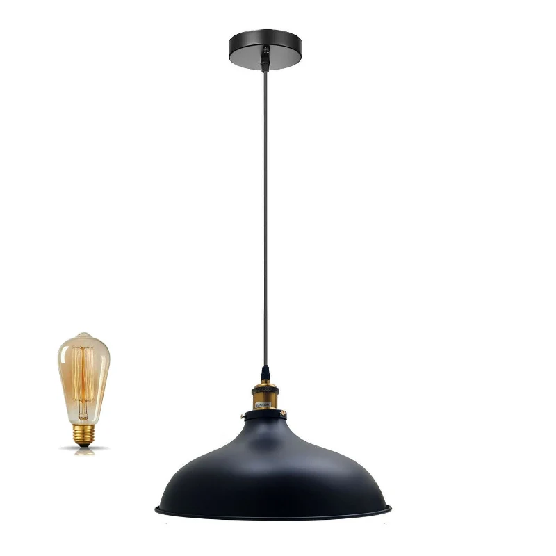 Modern Schwarz Pendelleuchte Ø 36cm mit E27 Fassung~3015