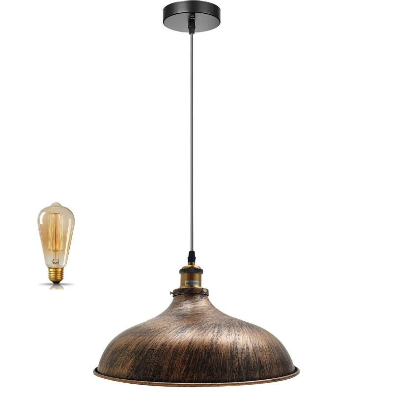 XL Hängelampe Kupfer 36cm Industrial Pendelleuchte ~3014