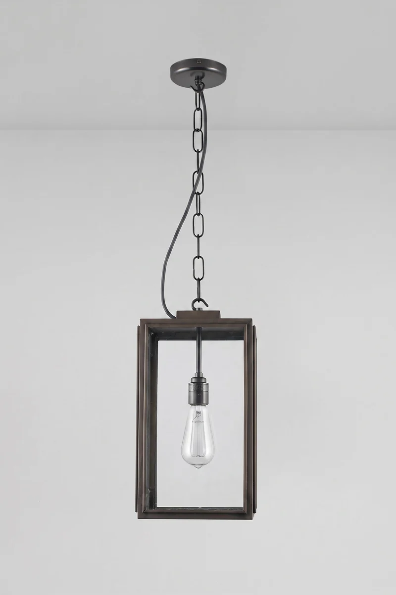 Small Square Pendant, Closed Top