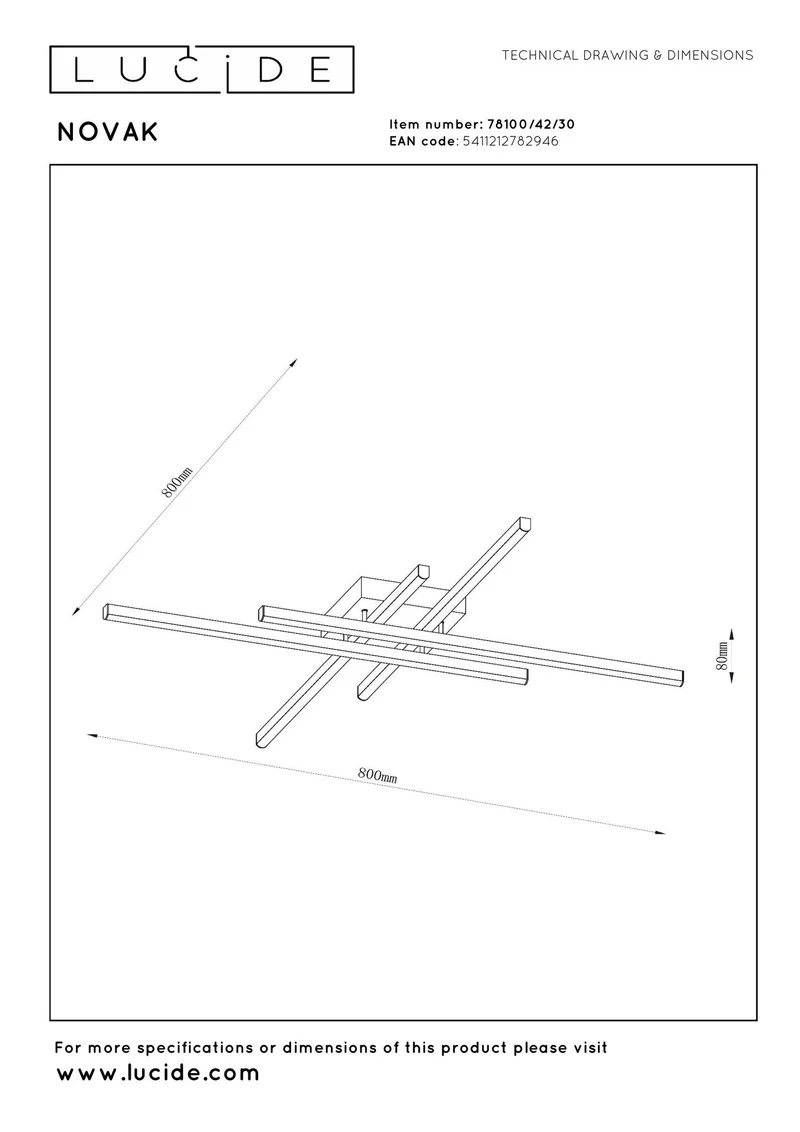 LED-Deckenleuchte Novak dimmbar CCT Schwarz 80cm