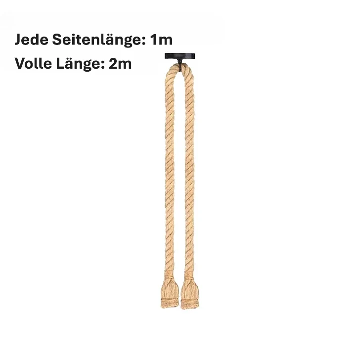 Hanfseil Hängelampe – Vintage 2m Hemp Doppelkopf Pendelhalter E27~2836