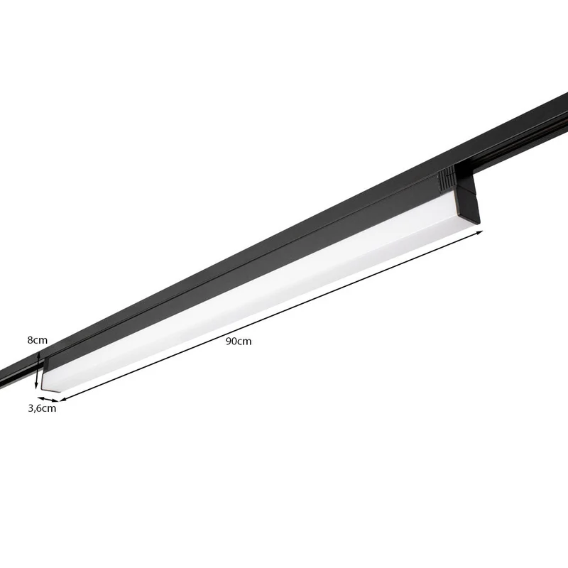 LED 1-Phasen-Stromschienenleuchte | 36 Watt | Schwarz | 90cm | 4000K – Naturweiß