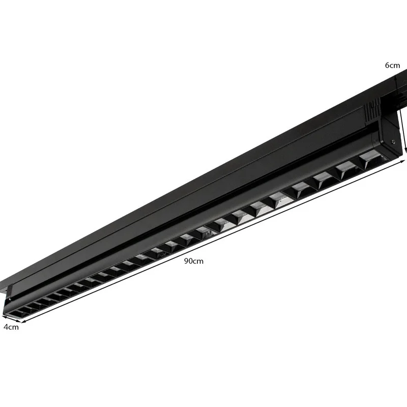 LED 1-Phasen-Stromschienenleuchte | Schwarz | 36 Watt | 90cm | 4000K – Naturweiß