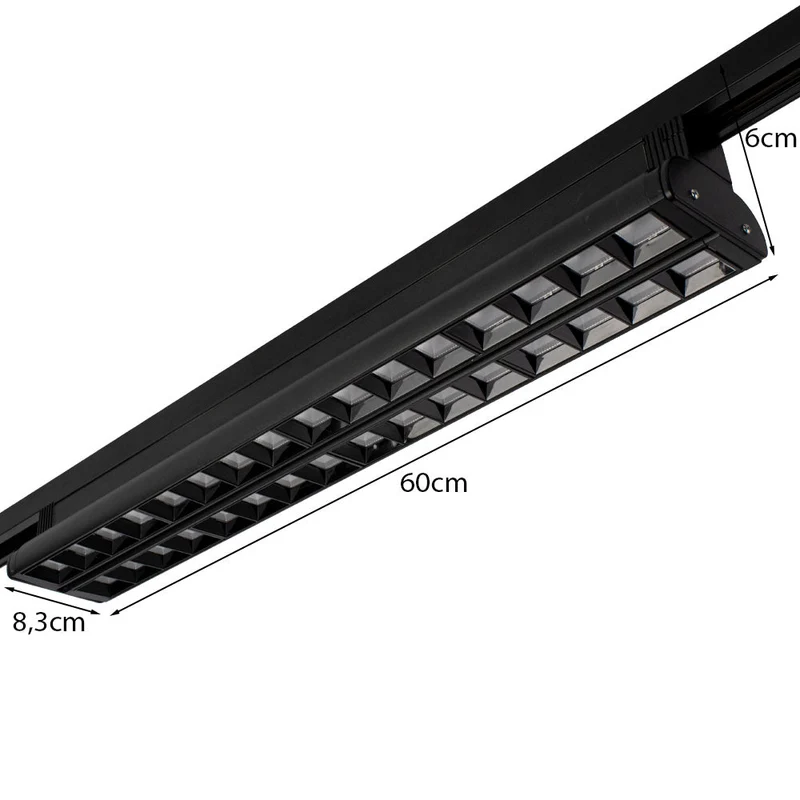 LED 1-Phasen-Duo-Schienenleuchte | Schwarz | 48 Watt | 60cm | 4000K – Naturweiß