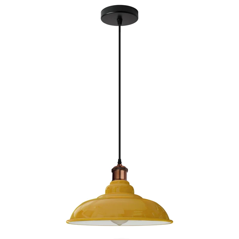 Moderne Pendelleuchte in Gelb mit E27 –195cm Kabel – Komplettset aus Metall~ 2823
