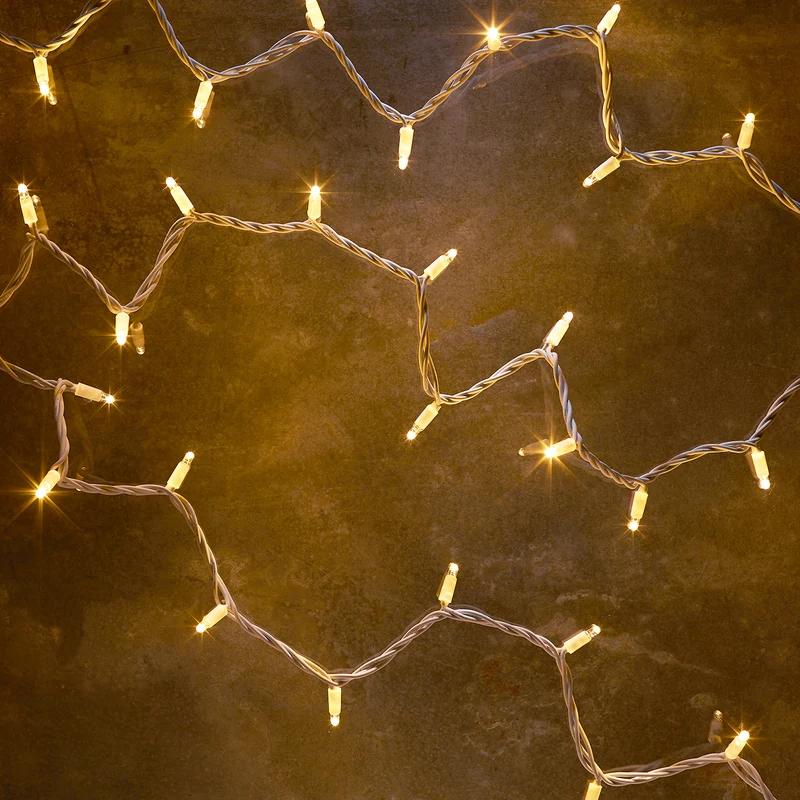 Pro Connect 195m 1950er LED Lichterkette warmweiß koppelbar weißes Kabel IP67