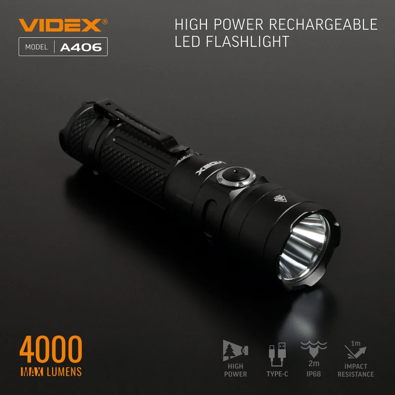 LED-Taschenlampe 20 Watt | Wiederaufladbar | 4000 Lumen | 6500K – Tageslicht