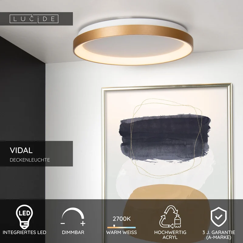 LED-Deckenleuchte Vidal dimmbar Ø 48cm