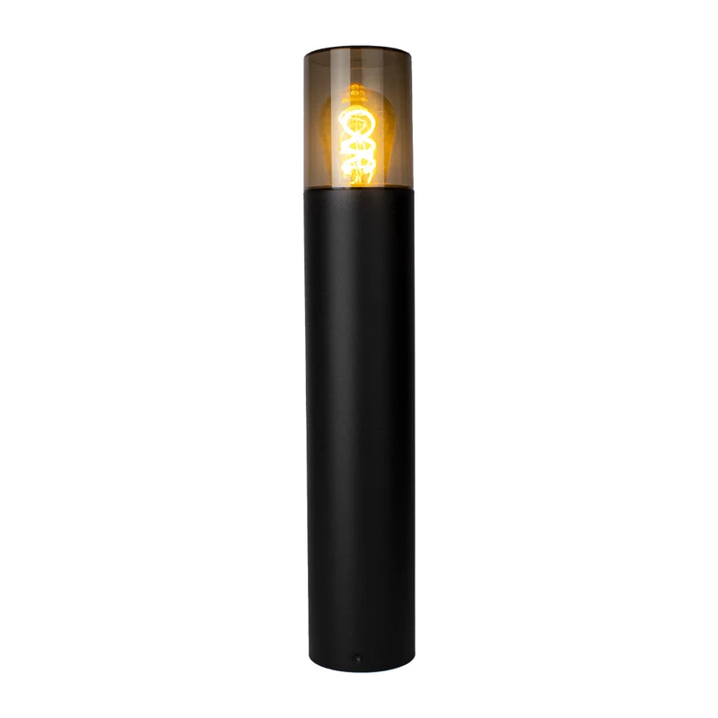 LED Garden Post - Stehende Außenleuchte mit Rauchglas | 50cm | Schwarz | IP54 – KALI