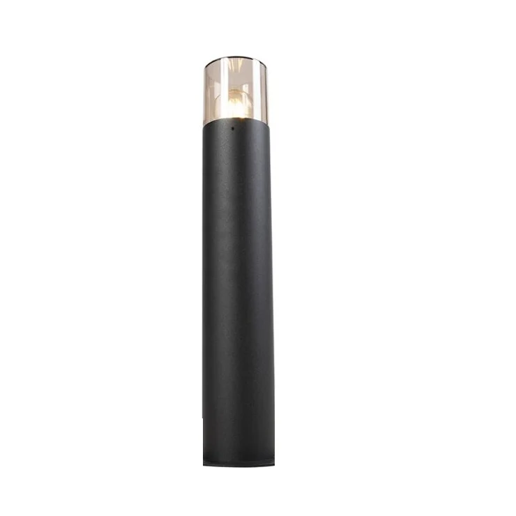 LED Garden Post - Stehende Außenleuchte mit Rauchglas | 50cm | Schwarz | IP54 – KALI