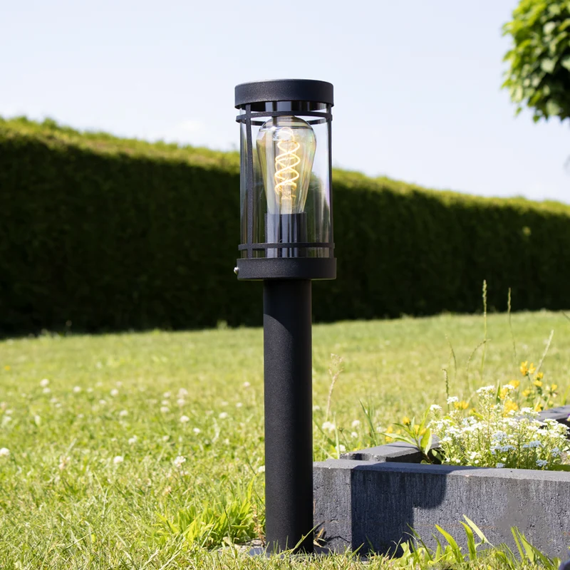 LED-Gartenpfosten - Sockel - Stehende Außenleuchte | 50cm | Schwarz | IP44 – HOEDY