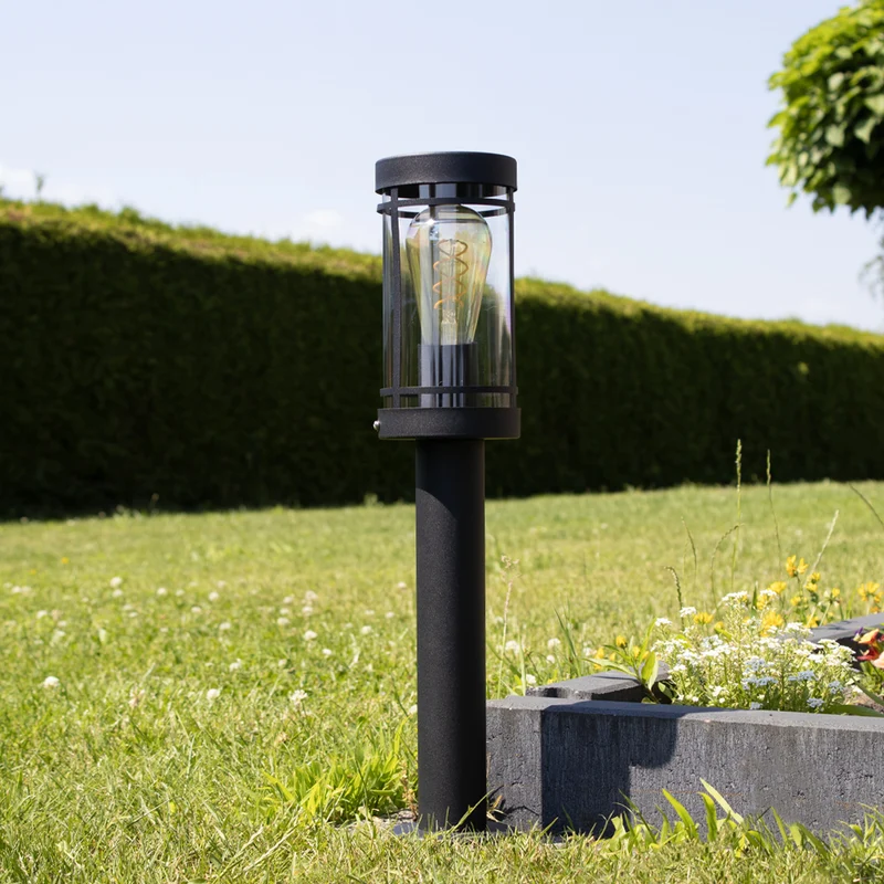 LED-Gartenpfosten - Sockel - Stehende Außenleuchte | 50cm | Schwarz | IP44 – HOEDY